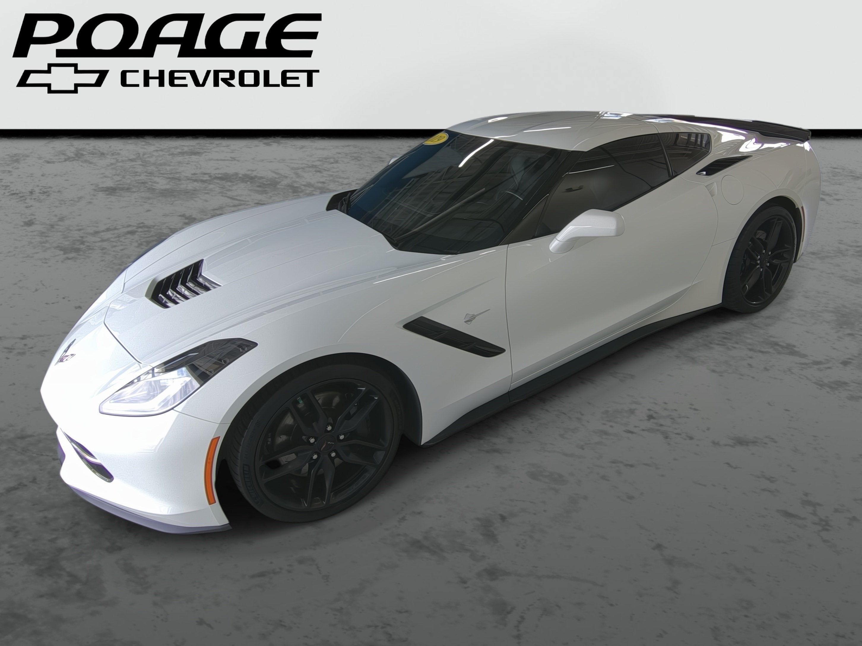 2019 Chevrolet Corvette Stingray Z51 1LT in Arctic White — front three-quarter view