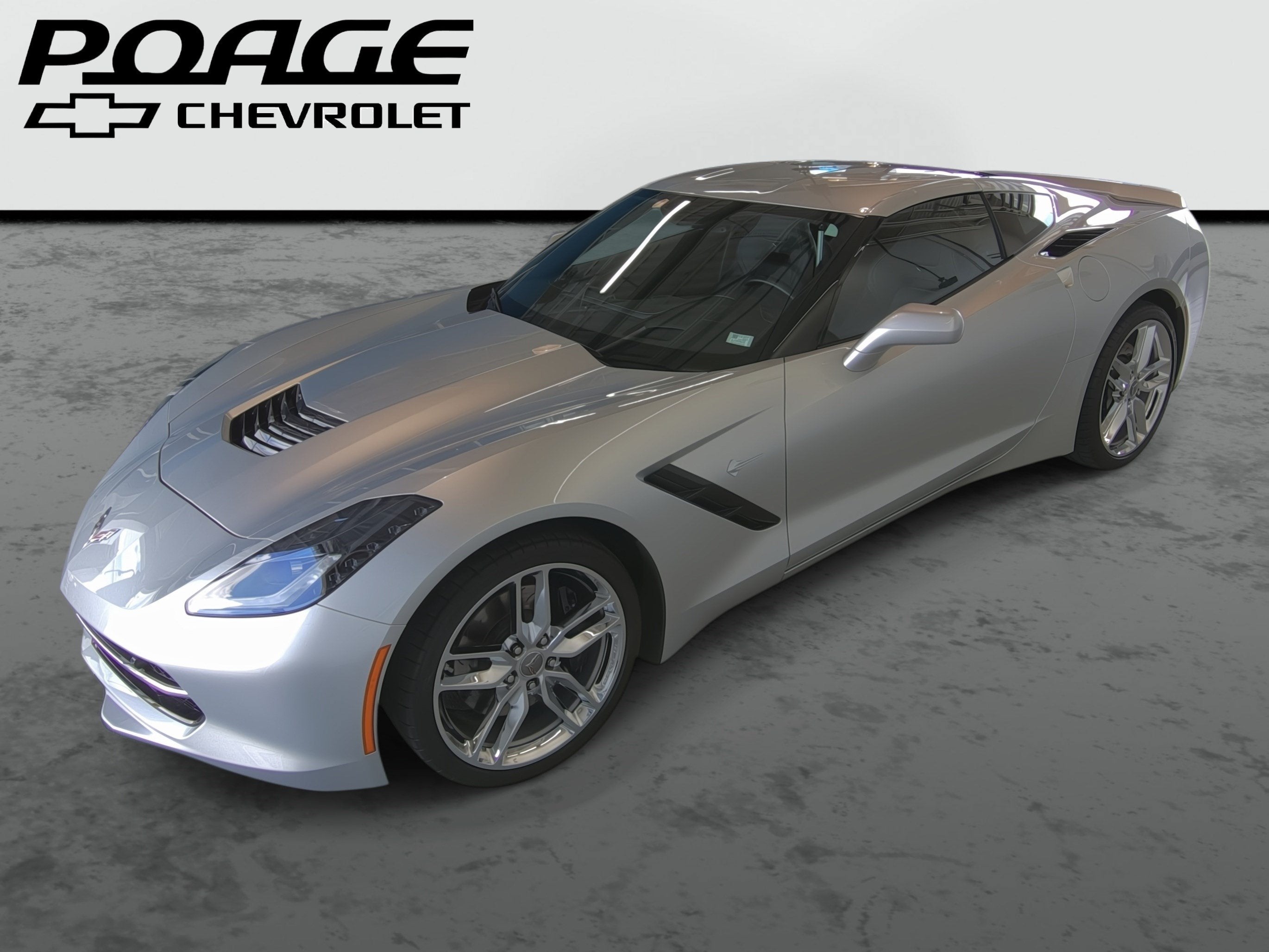 2016 Chevrolet Corvette Stingray Z51 2LT in Blade Silver Metallic — front three-quarter view