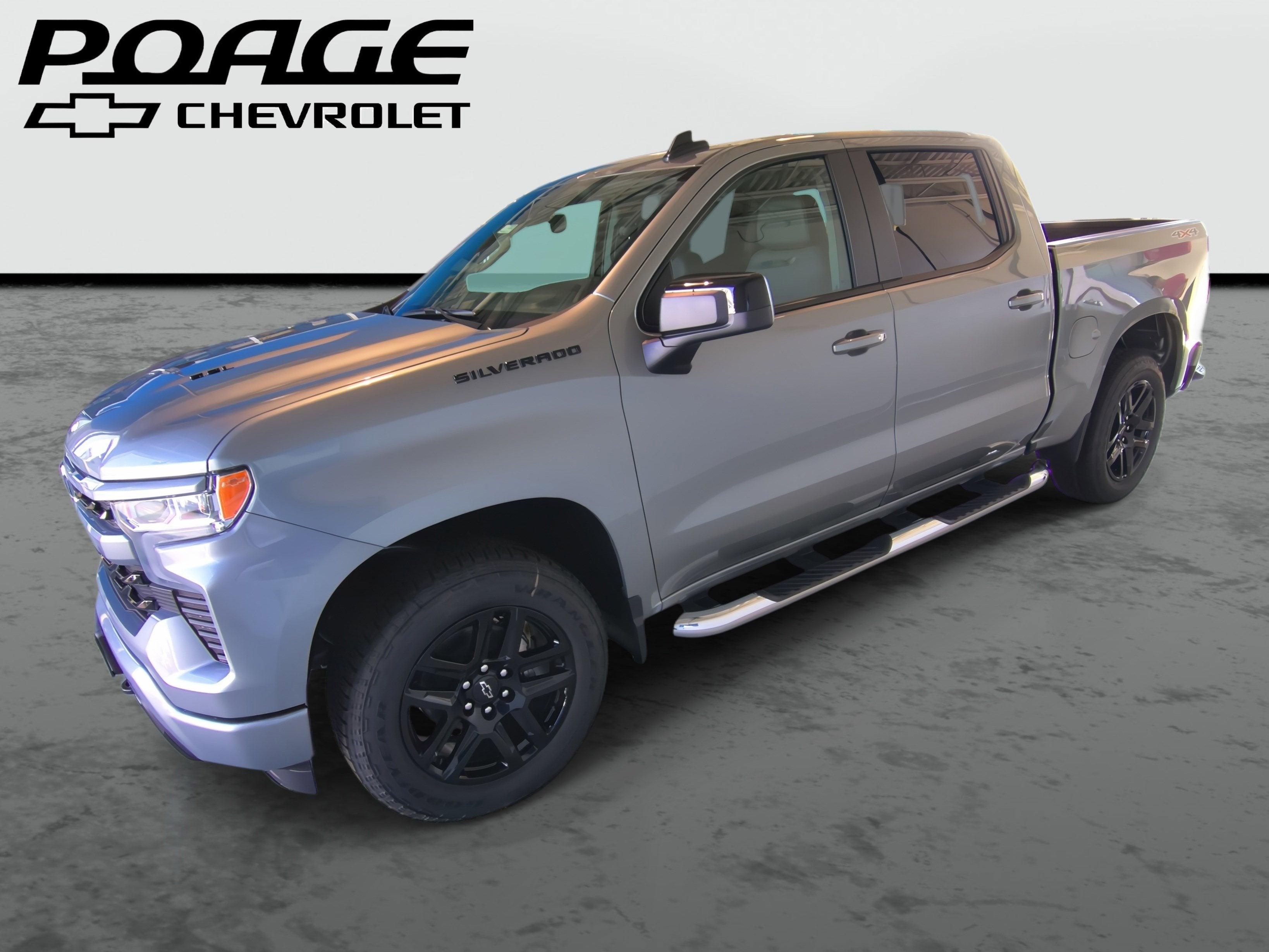 2026 Chevrolet Silverado 1500 RST in Sterling Gray Metallic — front three-quarter view