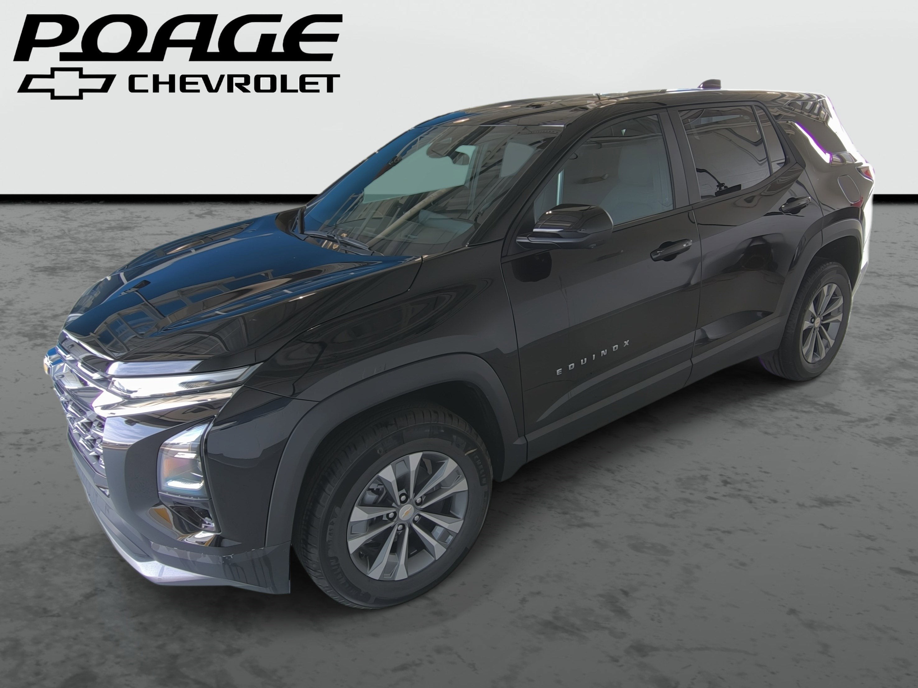 2026 Chevrolet Equinox LT in Mosaic Black Metallic — front three-quarter view