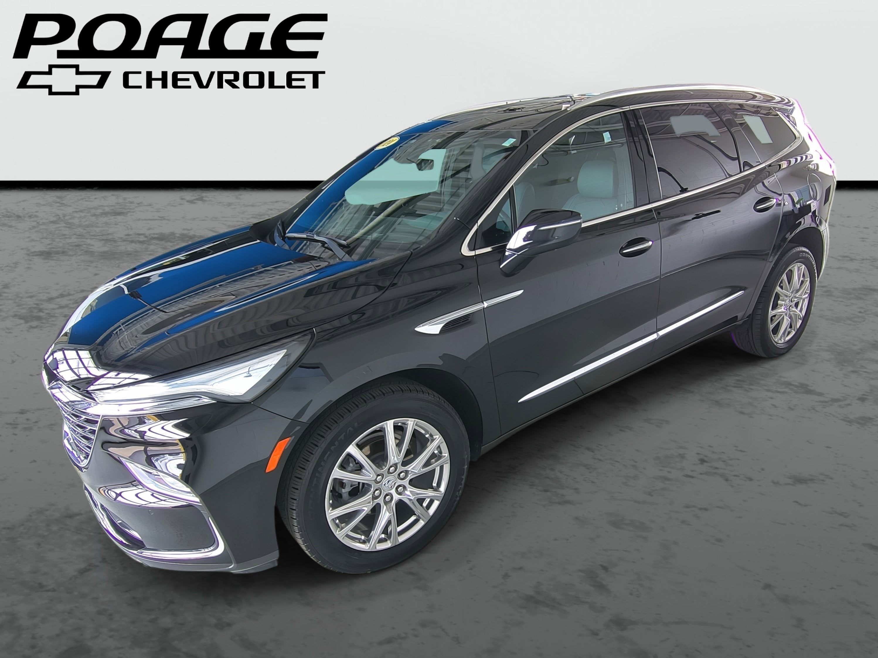 2024 Buick Enclave Essence in Ebony Twilight Metallic — front three-quarter view