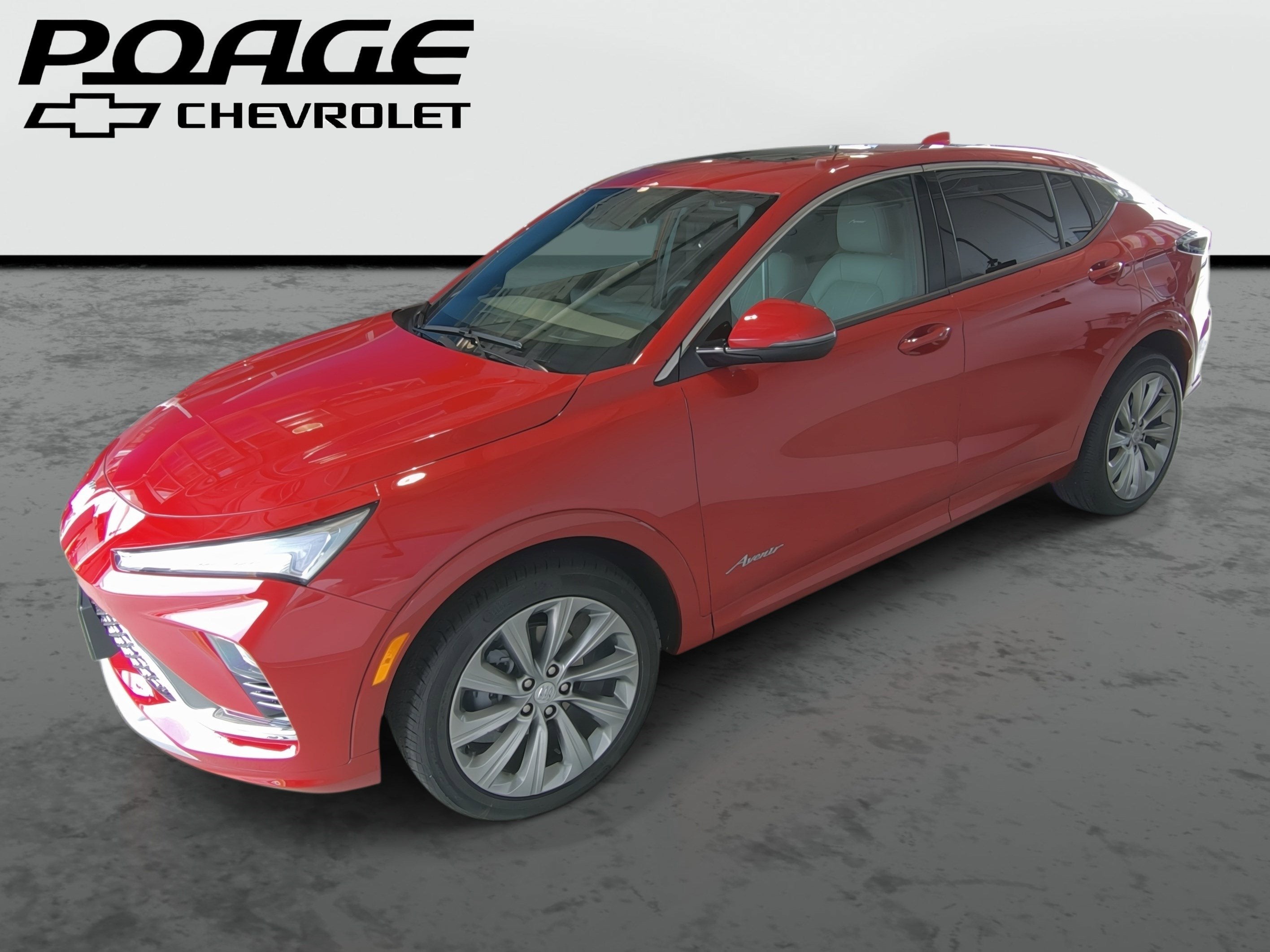2026 Buick Envista Avenir in Brilliant Red — front three-quarter view